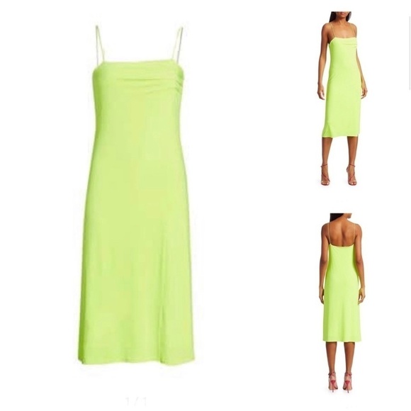 Le Superbe dress NWT Lightning Bolt Neon Yellow Midi Dress New S - Picture 1 of 10